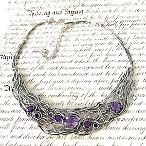 Sterling & Amethyst PZ Israel 925 Necklace